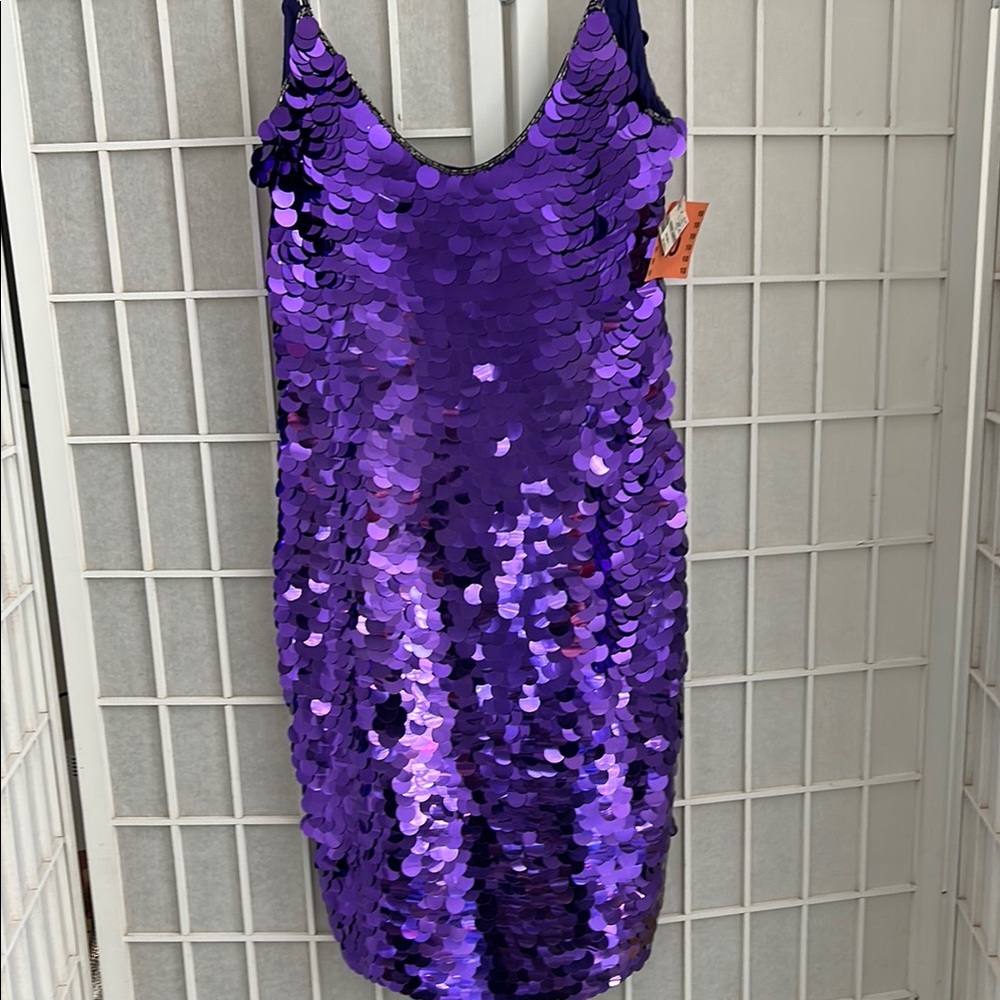 Henri Bendel Vibrant Purple Sequin Dress